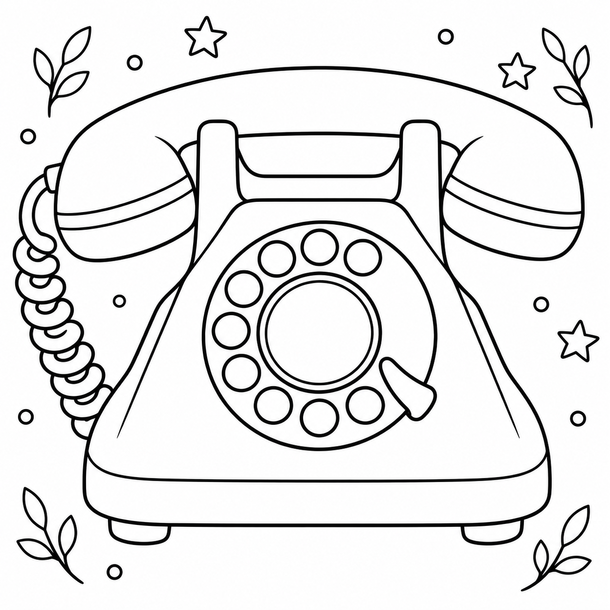 AI coloring page: Phone — free printable line art