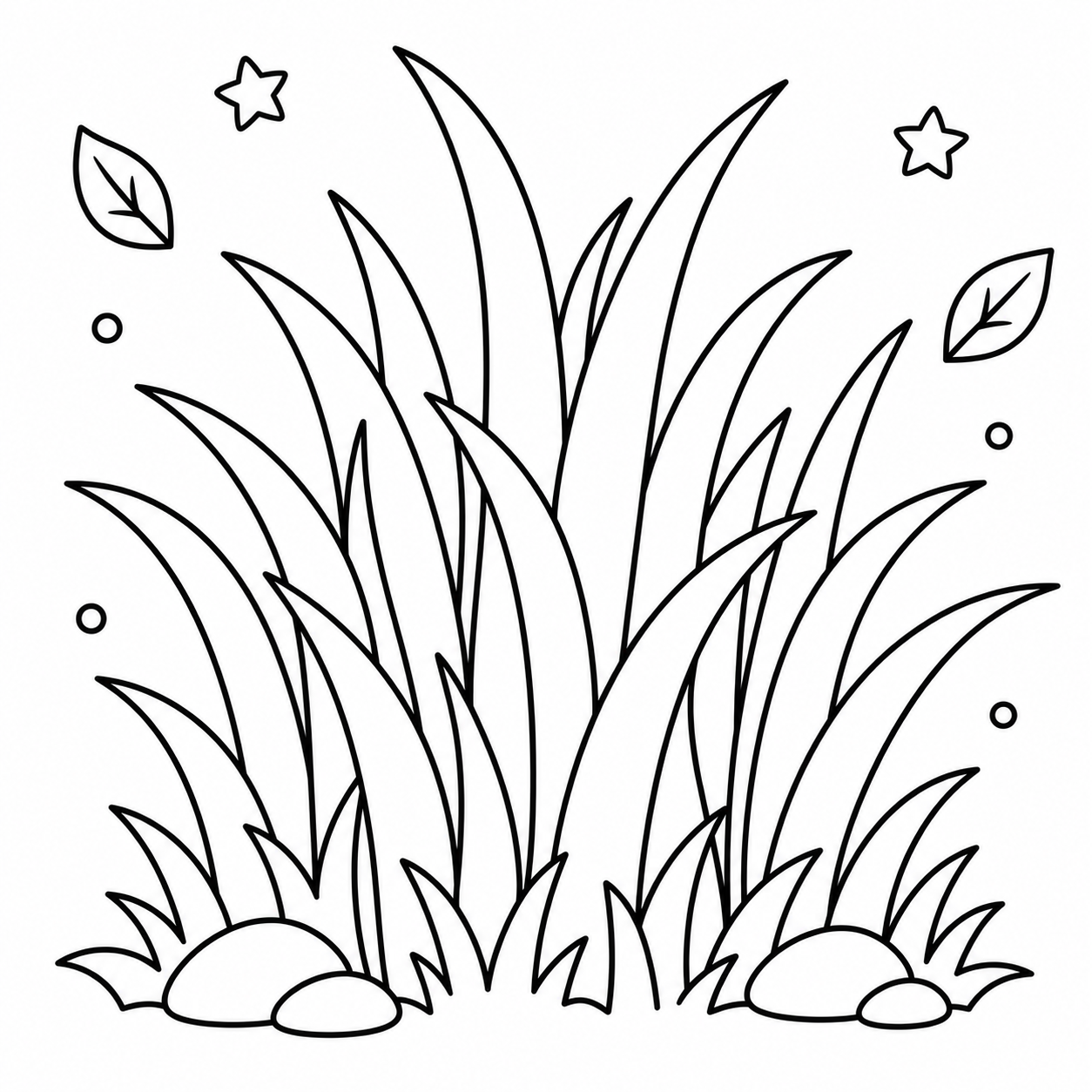 AI coloring page: grass — free printable line art