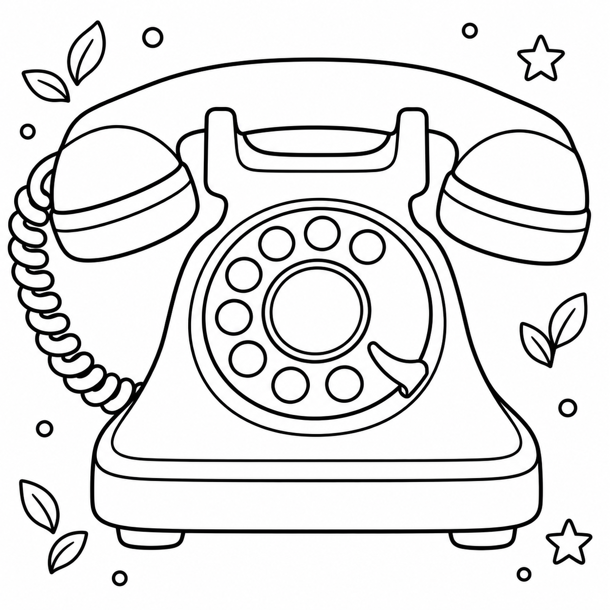 AI coloring page: telephone — free printable line art