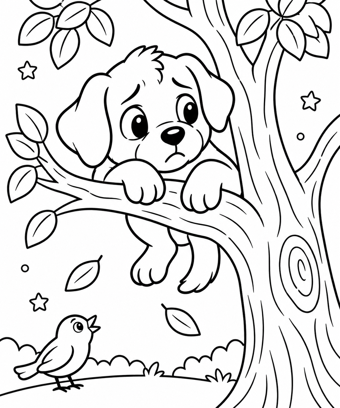 AI coloring page: stuck — free printable line art
