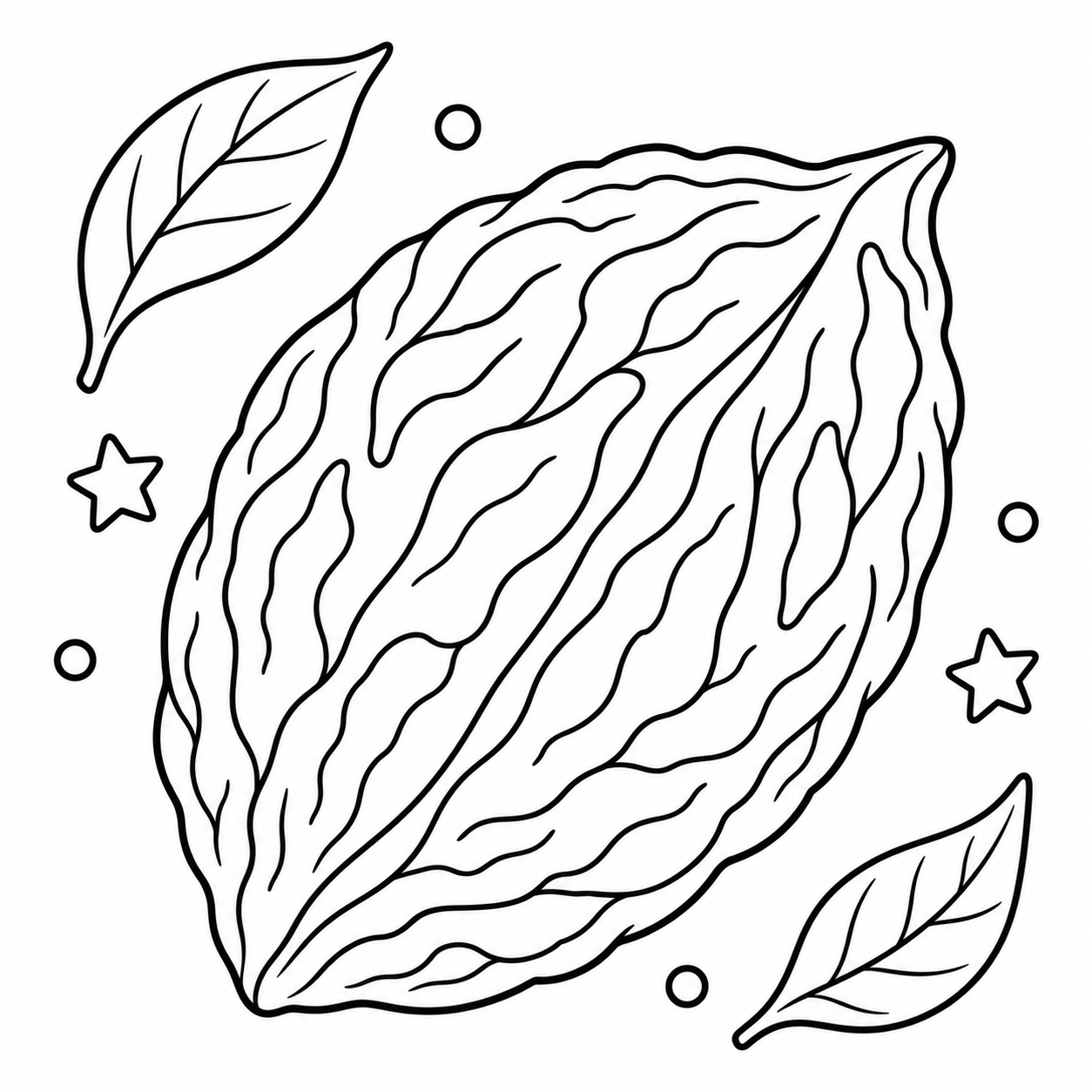 AI coloring page: Peach pip — free printable line art
