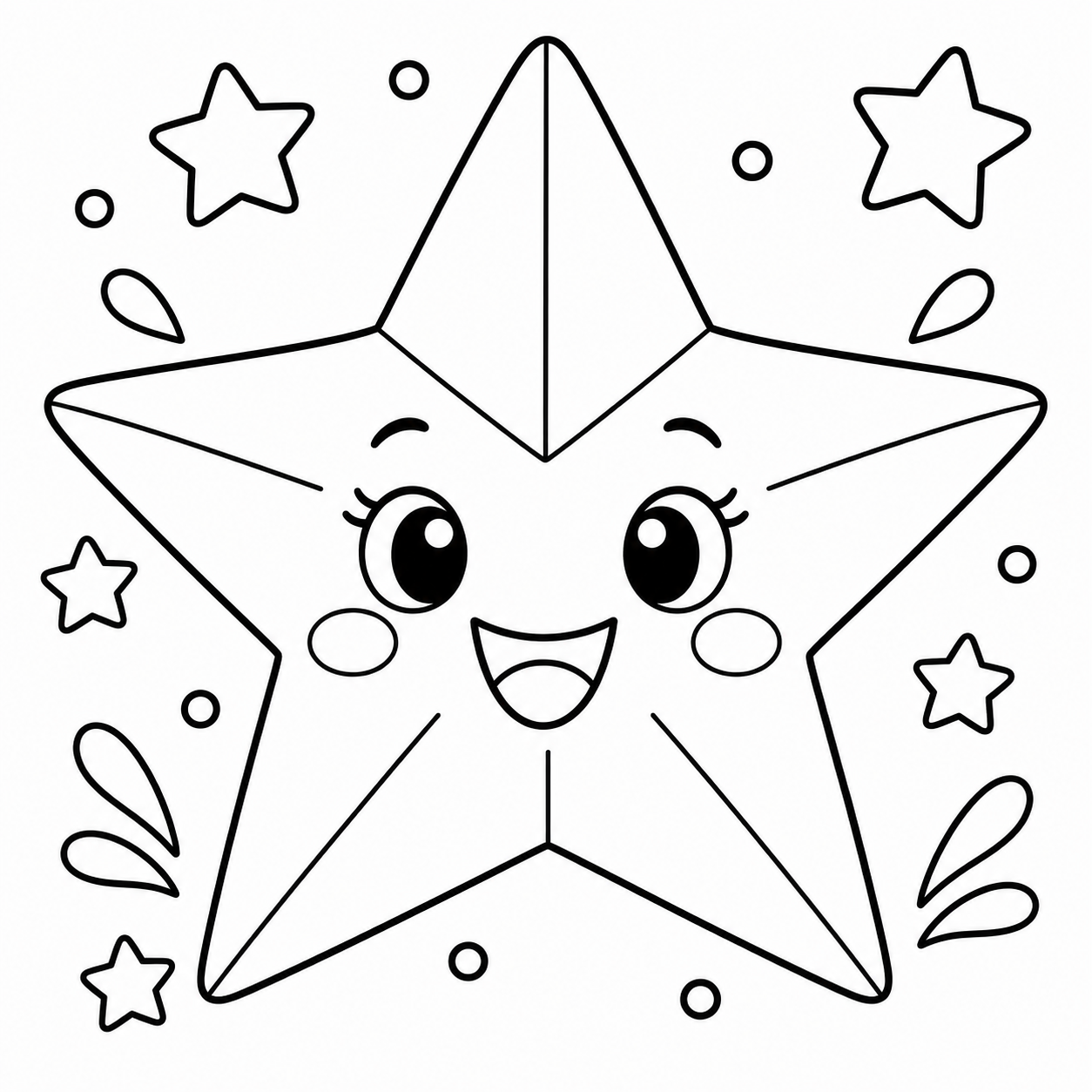 AI coloring page: star — free printable line art