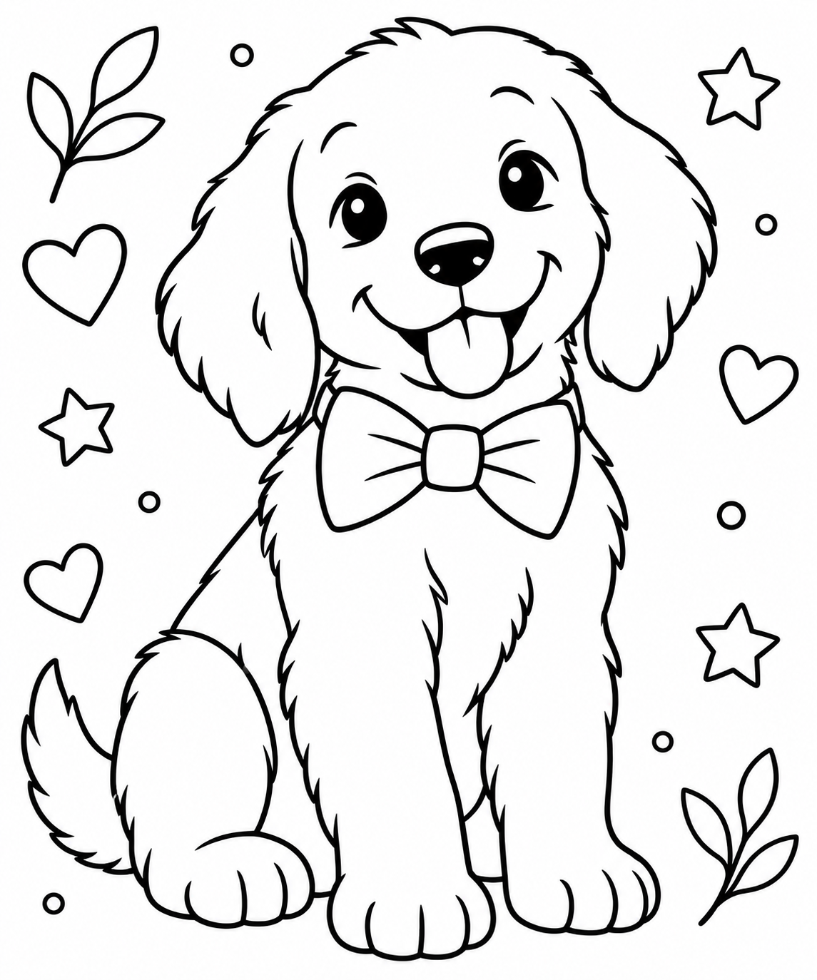 AI coloring page: preppy and really EASY — free printable line art