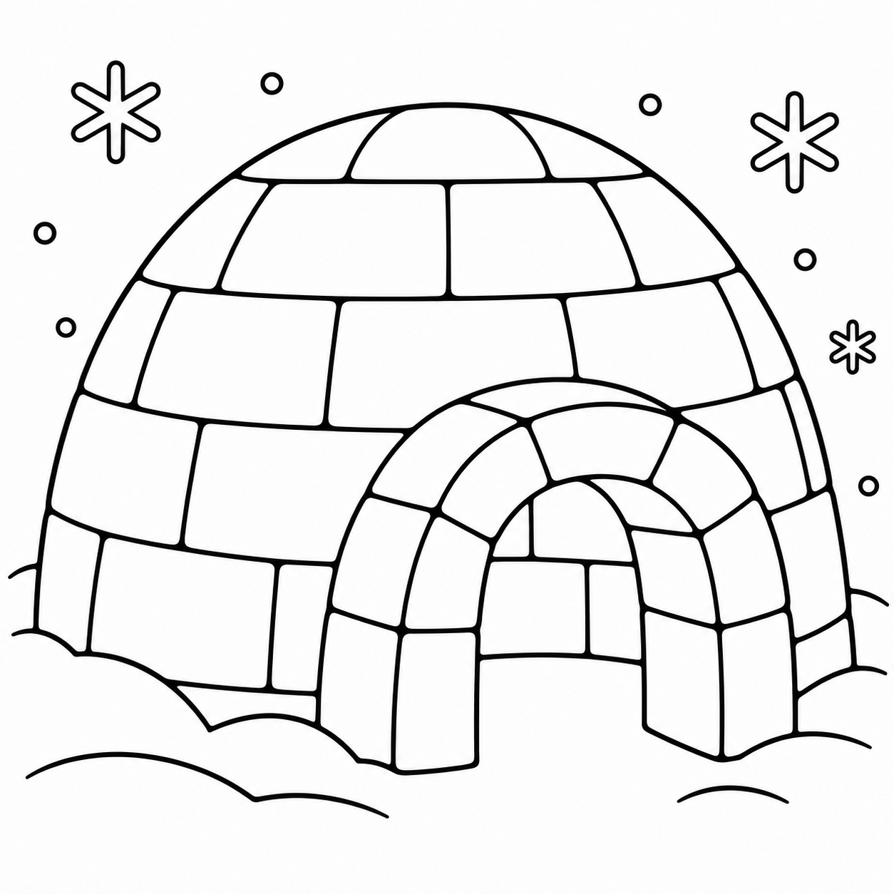 AI coloring page: Igloo — free printable line art