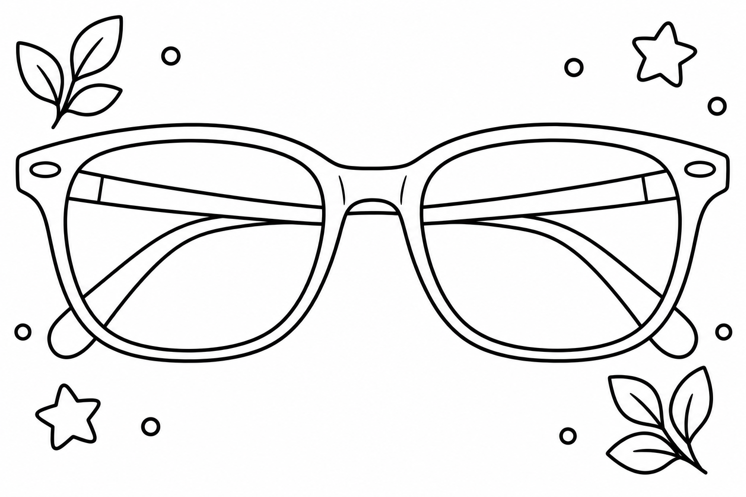 AI coloring page: Reading glasses — free printable line art