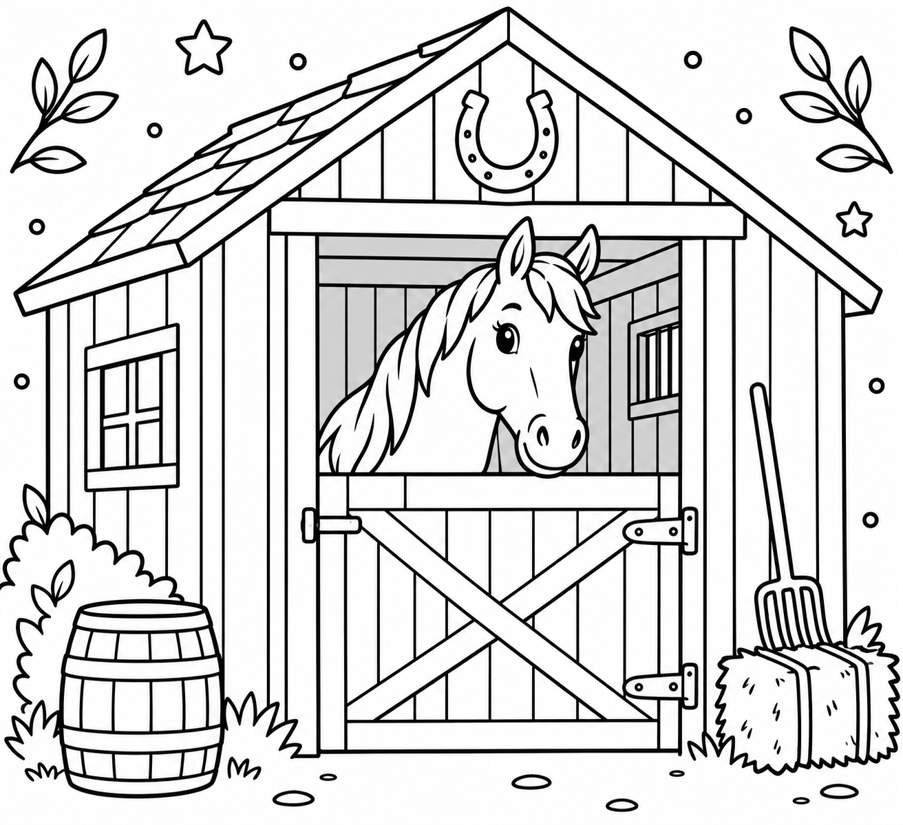 AI coloring page: Stable — free printable line art