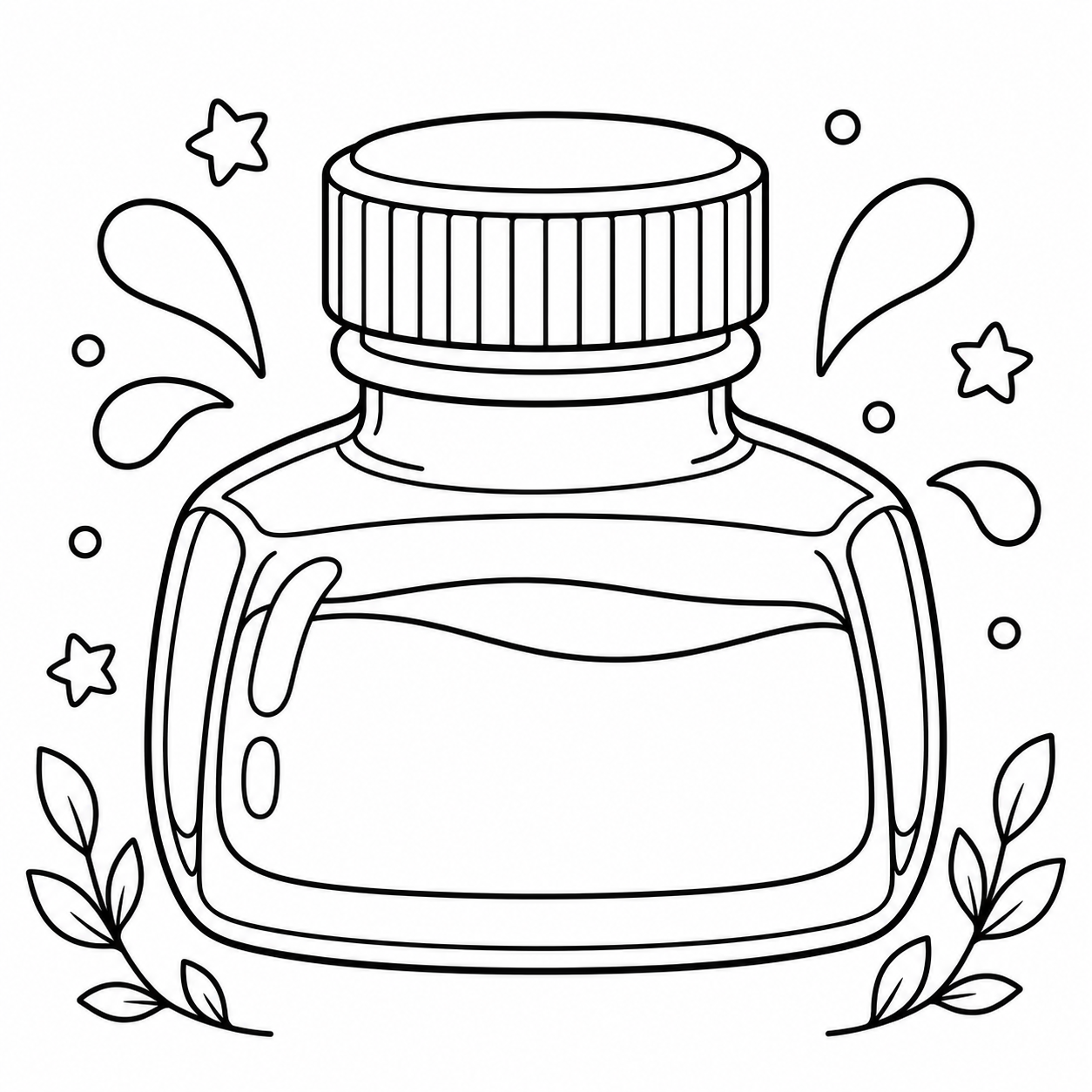 AI coloring page: ink — free printable line art