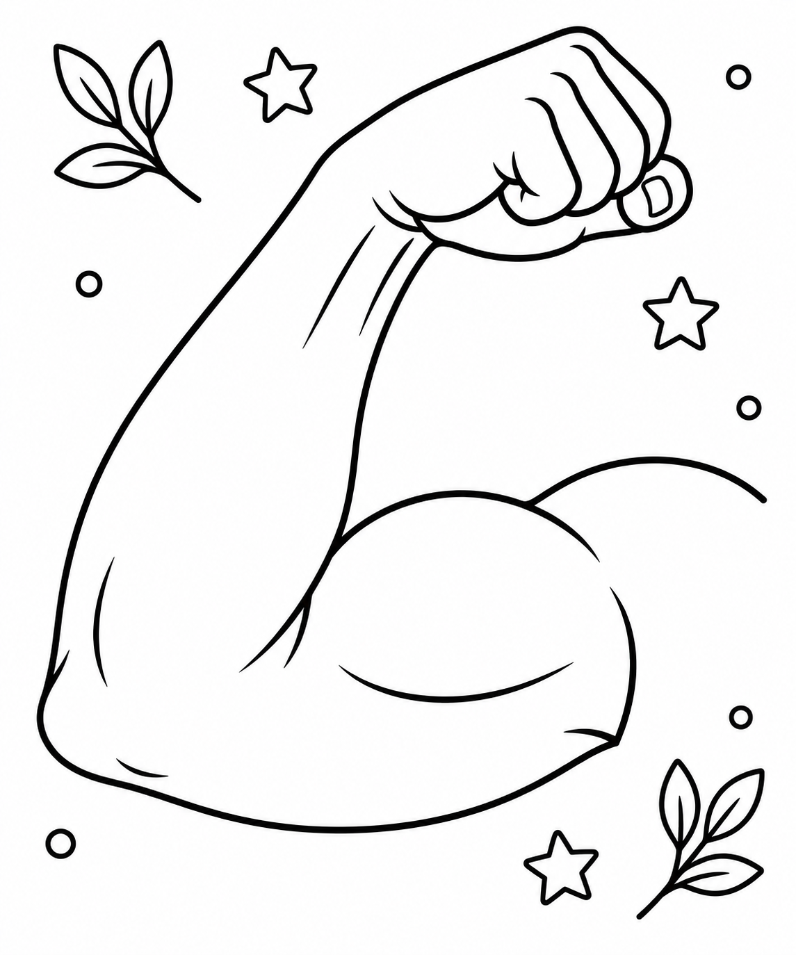 AI coloring page: arm — free printable line art