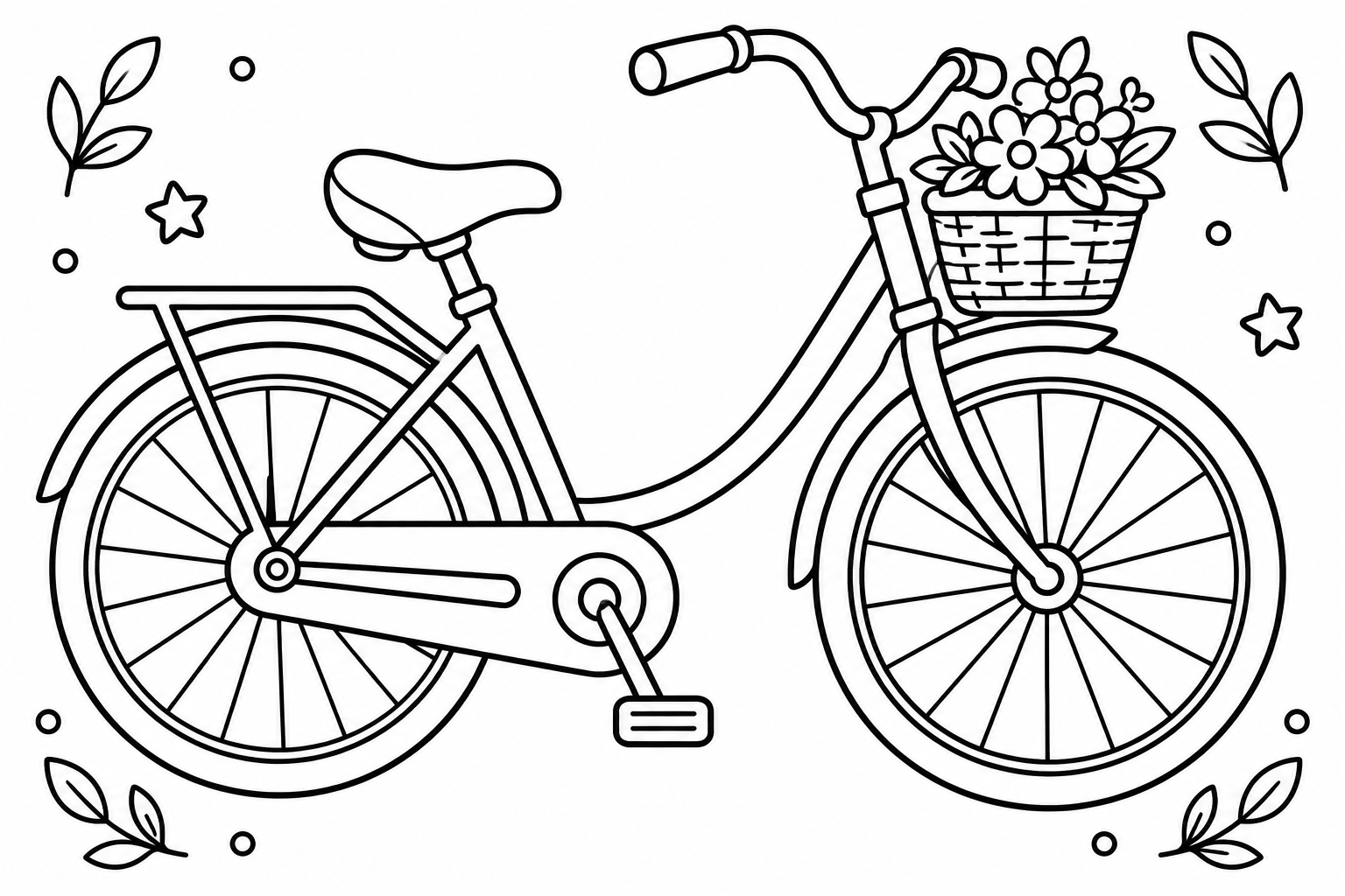 AI coloring page: bicycle — free printable line art