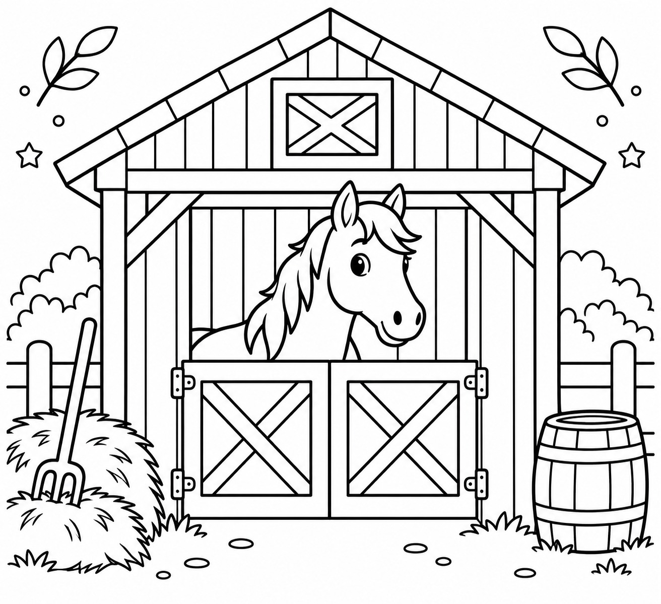 AI coloring page: Stable — free printable line art