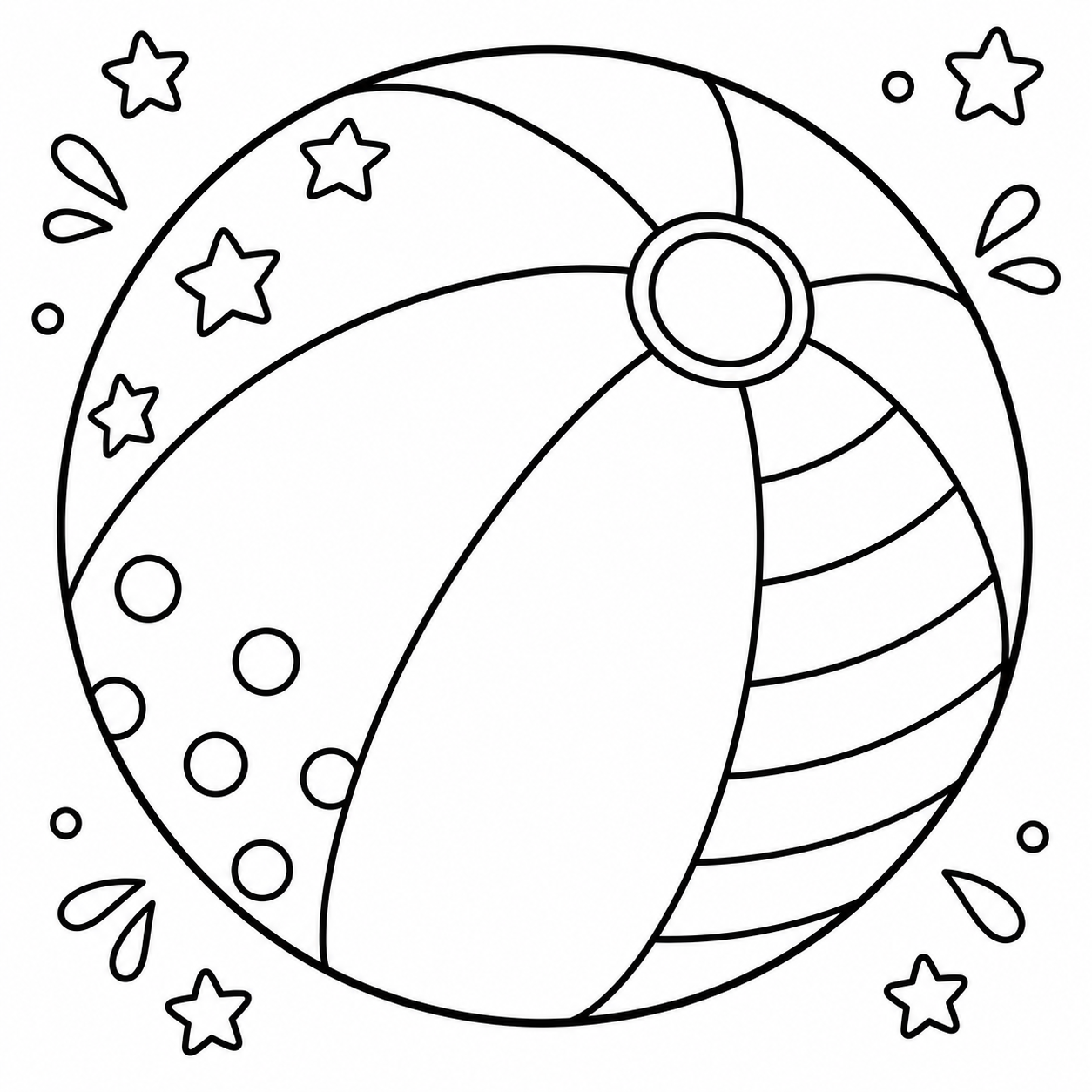AI coloring page: ball — free printable line art