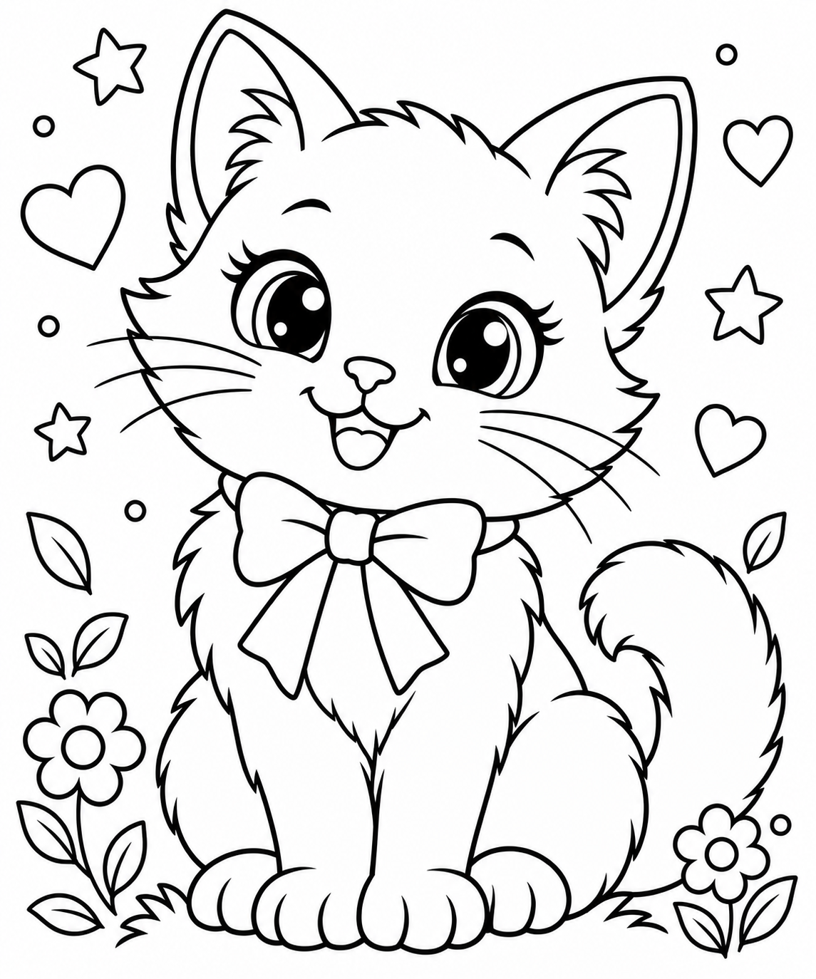AI coloring page: I want to create a children's cooling book with 100 Pages and then sell it on Am — free printable line art