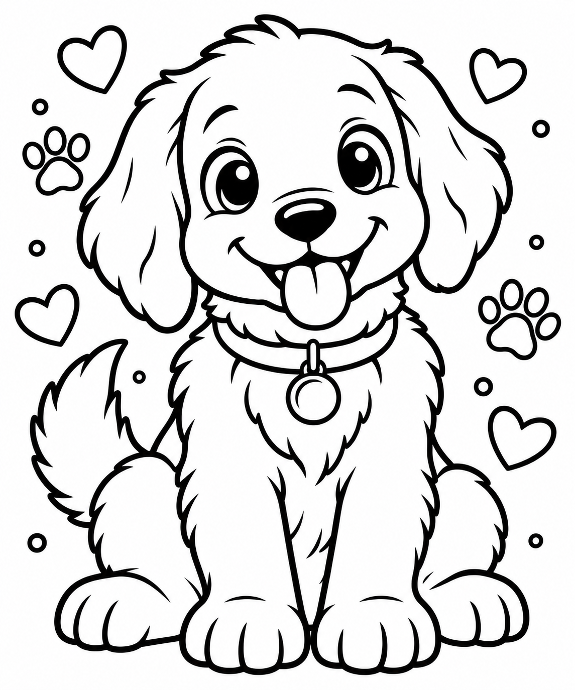 AI coloring page: Make it on 25 pages separately — free printable line art